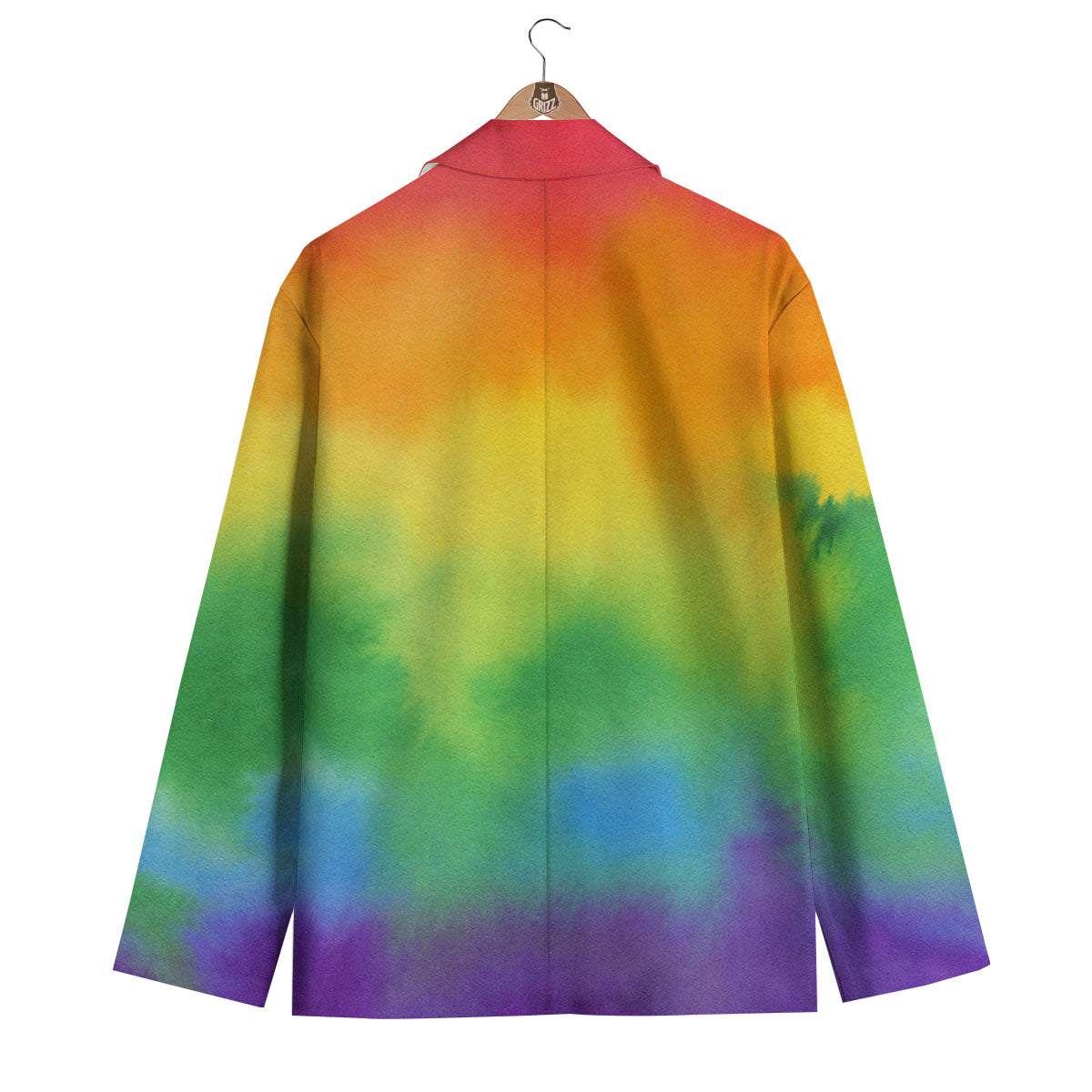 LGBT Pride Watercolor Rainbow Print Men's Blazer-grizzshop