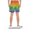 LGBT Pride Watercolor Rainbow Print Men's Gym Shorts-grizzshop