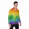 LGBT Pride Watercolor Rainbow Print Men's Long Sleeve Shirts-grizzshop