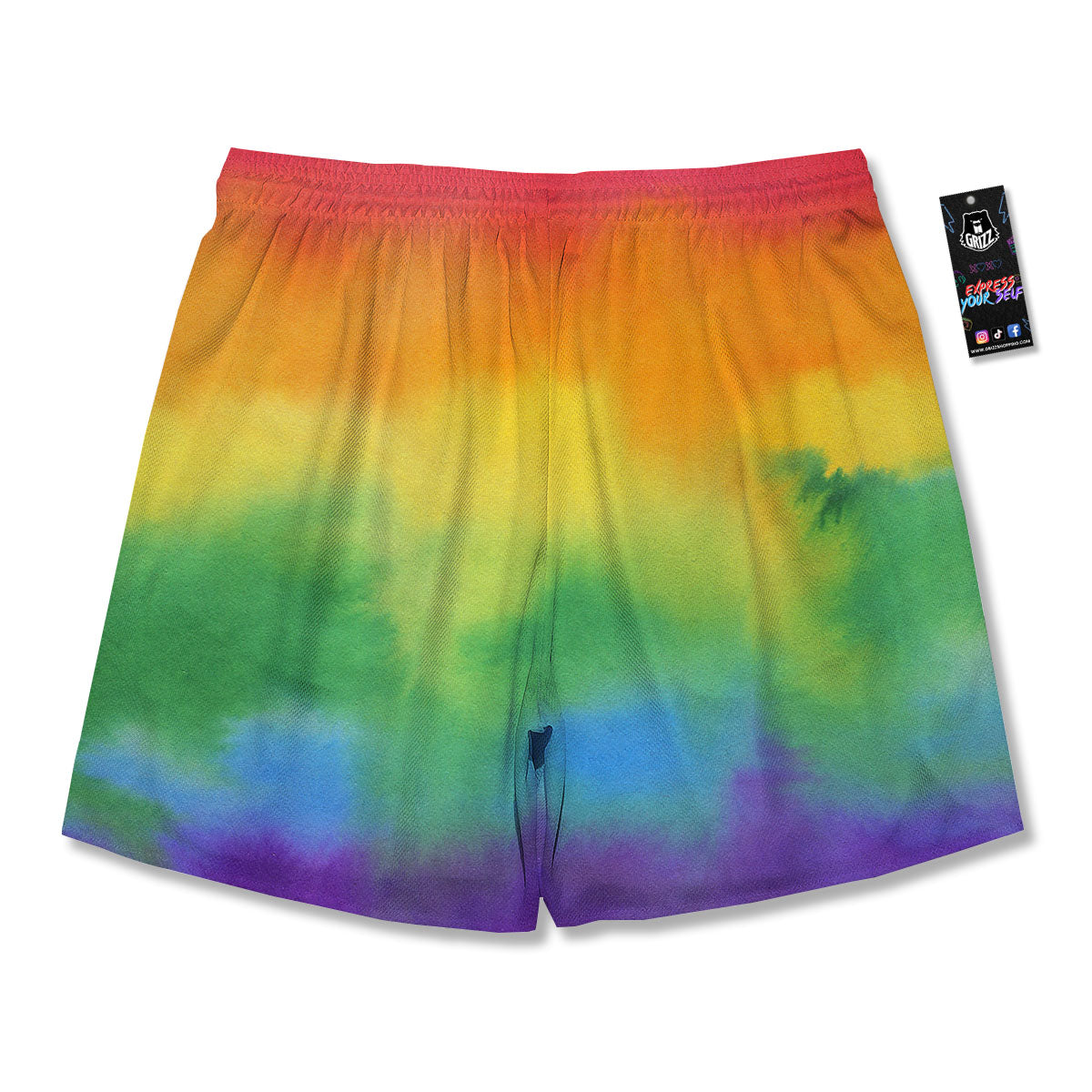 LGBT Pride Watercolor Rainbow Print Men's Running Shorts-grizzshop