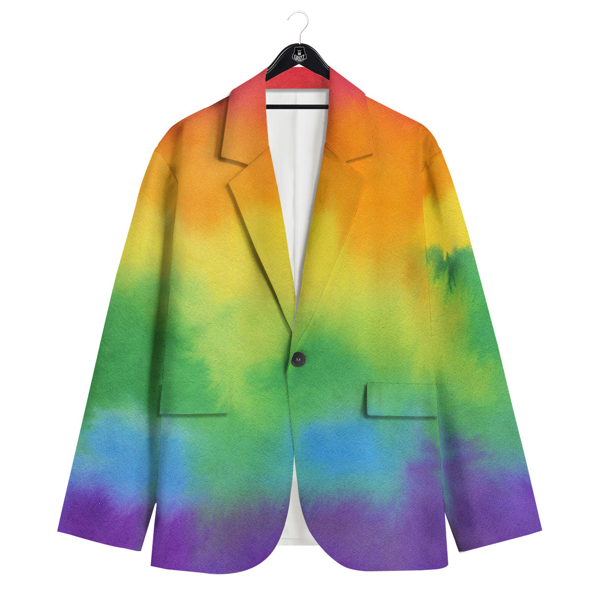 LGBT Pride Watercolor Rainbow Print Men's Sport Coat-grizzshop