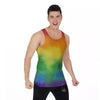 LGBT Pride Watercolor Rainbow Print Men's Tank Top-grizzshop