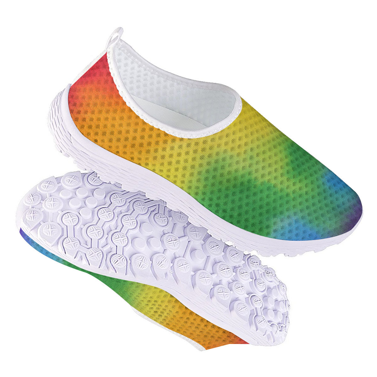 LGBT Pride Watercolor Rainbow Print Nurse Shoes-grizzshop