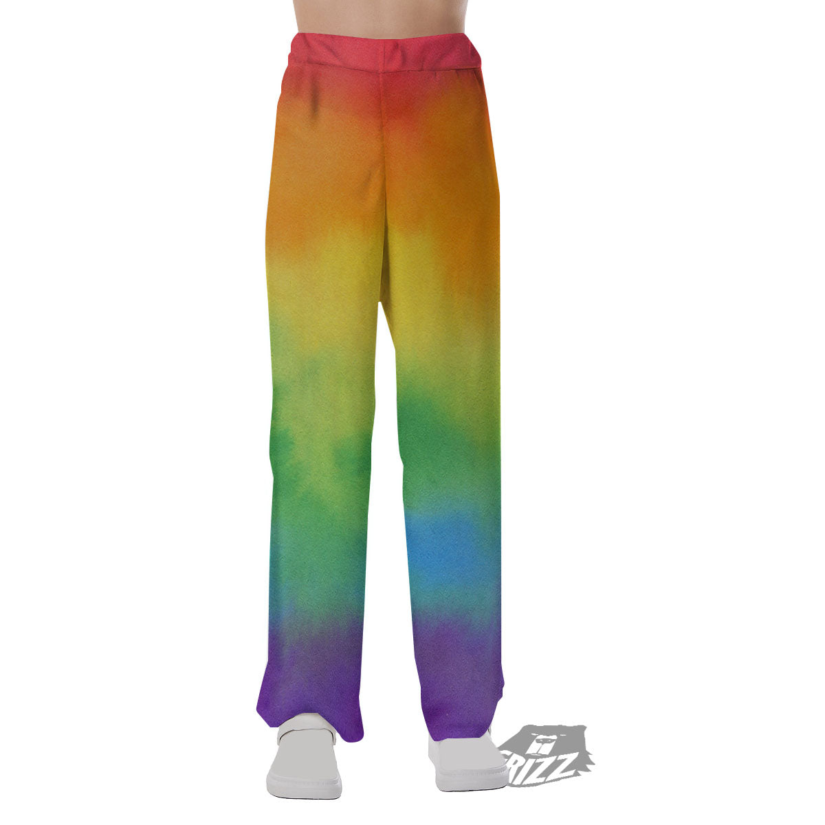 LGBT Pride Watercolor Rainbow Print Pajama Pants-grizzshop