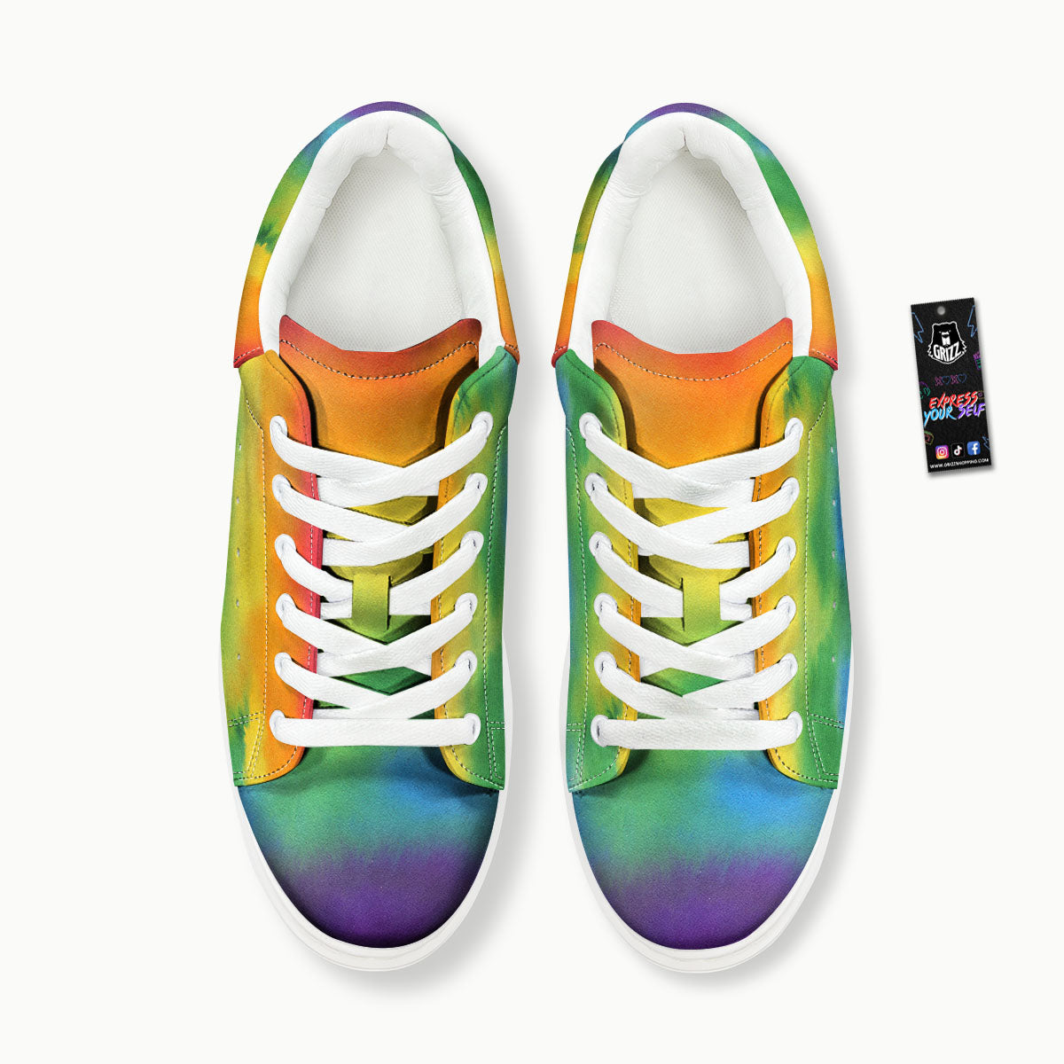 LGBT Pride Watercolor Rainbow Print Platform Shoes-grizzshop