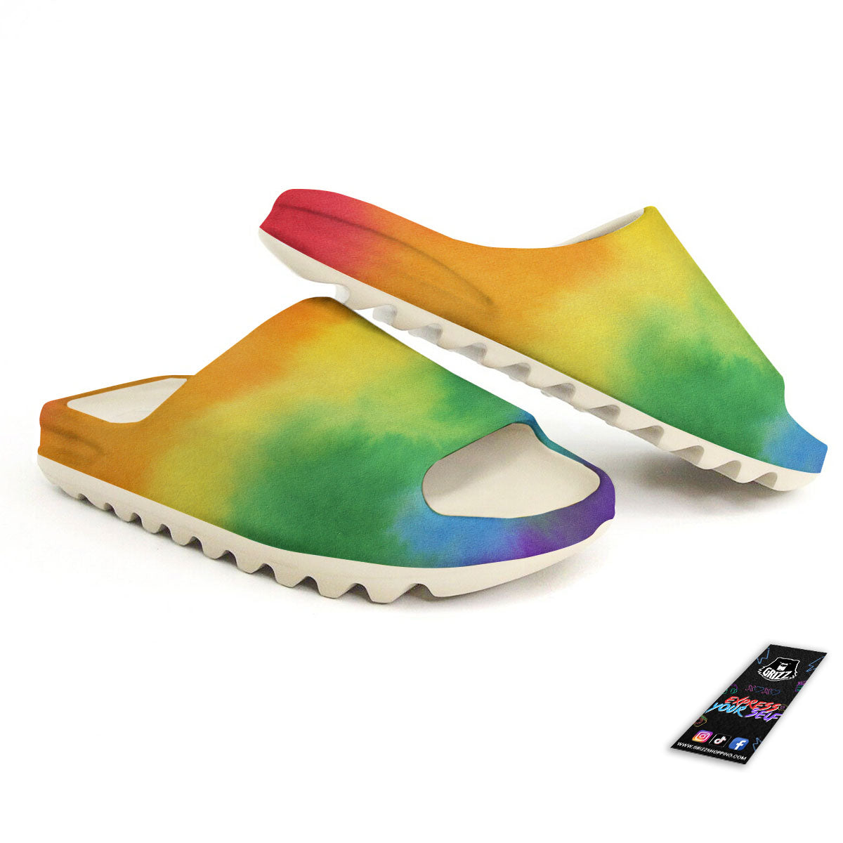 LGBT Pride Watercolor Rainbow Print Sandals-grizzshop