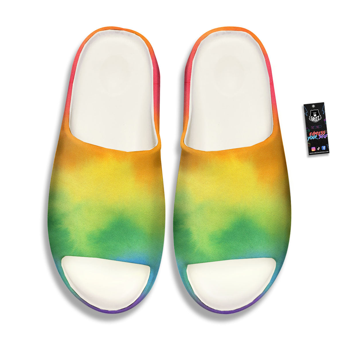 LGBT Pride Watercolor Rainbow Print Sandals-grizzshop