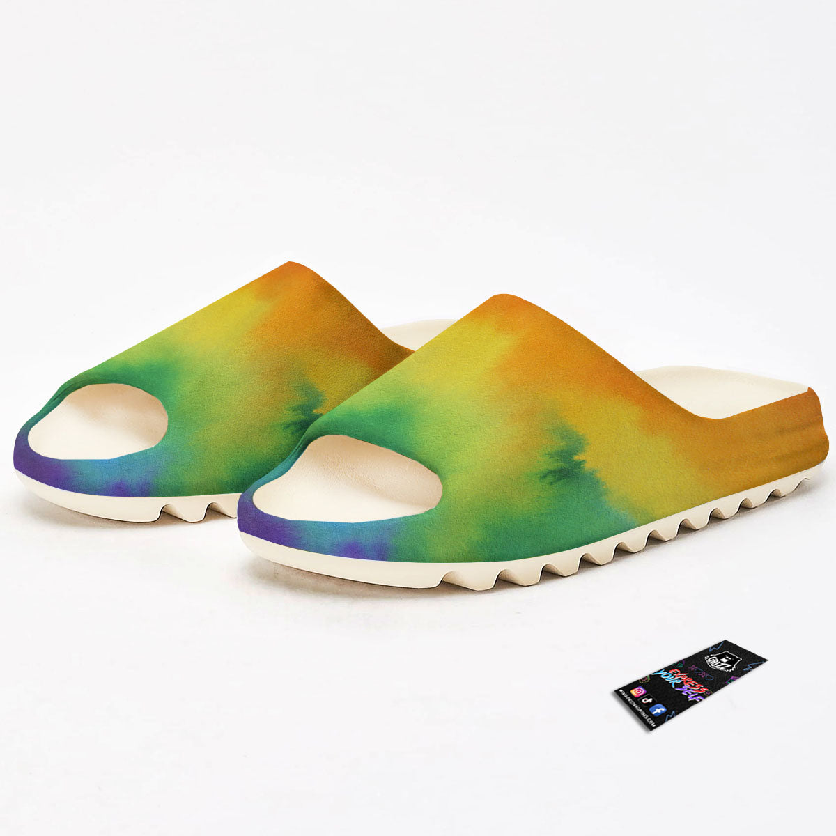 LGBT Pride Watercolor Rainbow Print Sandals-grizzshop