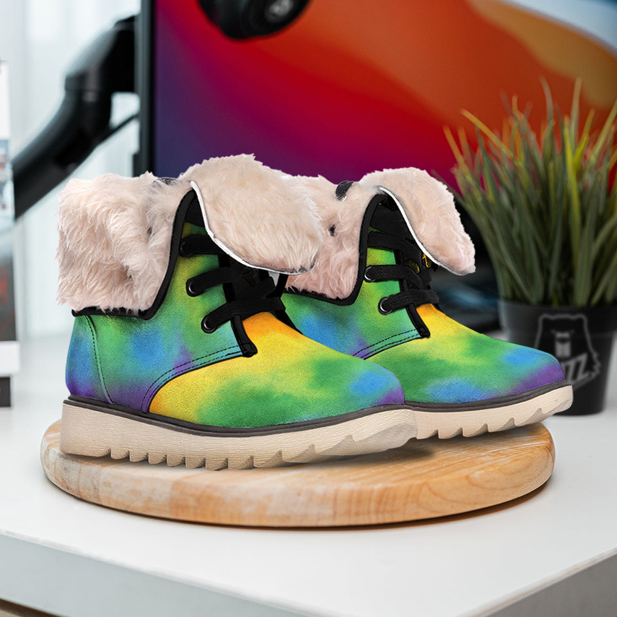 LGBT Pride Watercolor Rainbow Print Snow Boots-grizzshop