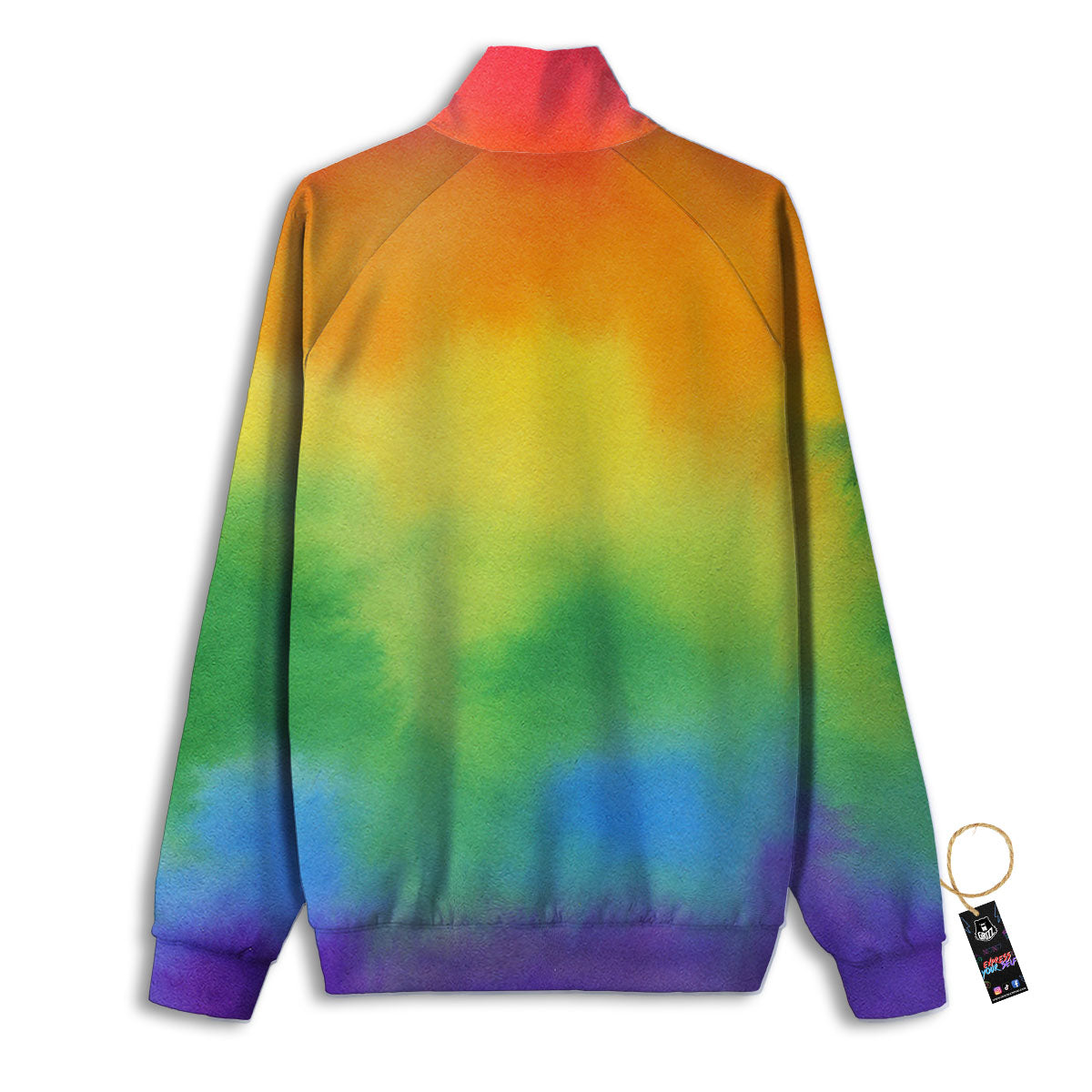 LGBT Pride Watercolor Rainbow Print Track Jacket-grizzshop