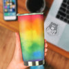 LGBT Pride Watercolor Rainbow Print Tumbler-grizzshop