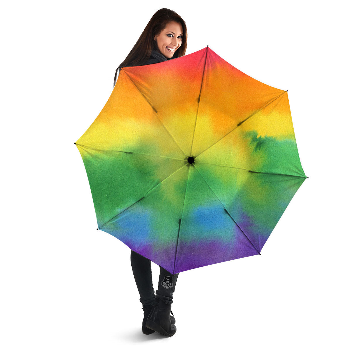 LGBT Pride Watercolor Rainbow Print Umbrella-grizzshop