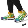 LGBT Pride Watercolor Rainbow Print White Bball Shoes-grizzshop