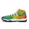 LGBT Pride Watercolor Rainbow Print White Bball Shoes-grizzshop