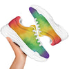 LGBT Pride Watercolor Rainbow Print White Chunky Shoes-grizzshop