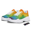 LGBT Pride Watercolor Rainbow Print White Chunky Shoes-grizzshop