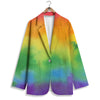 LGBT Pride Watercolor Rainbow Print Women's Blazer-grizzshop