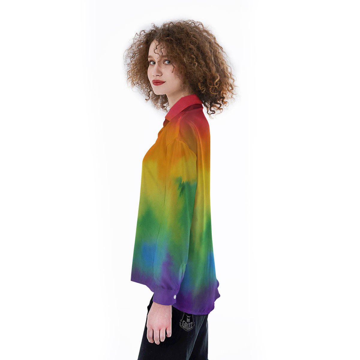 LGBT Pride Watercolor Rainbow Print Women's Long Sleeve Shirts-grizzshop