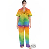 LGBT Pride Watercolor Rainbow Print Women's Pajamas Set-grizzshop