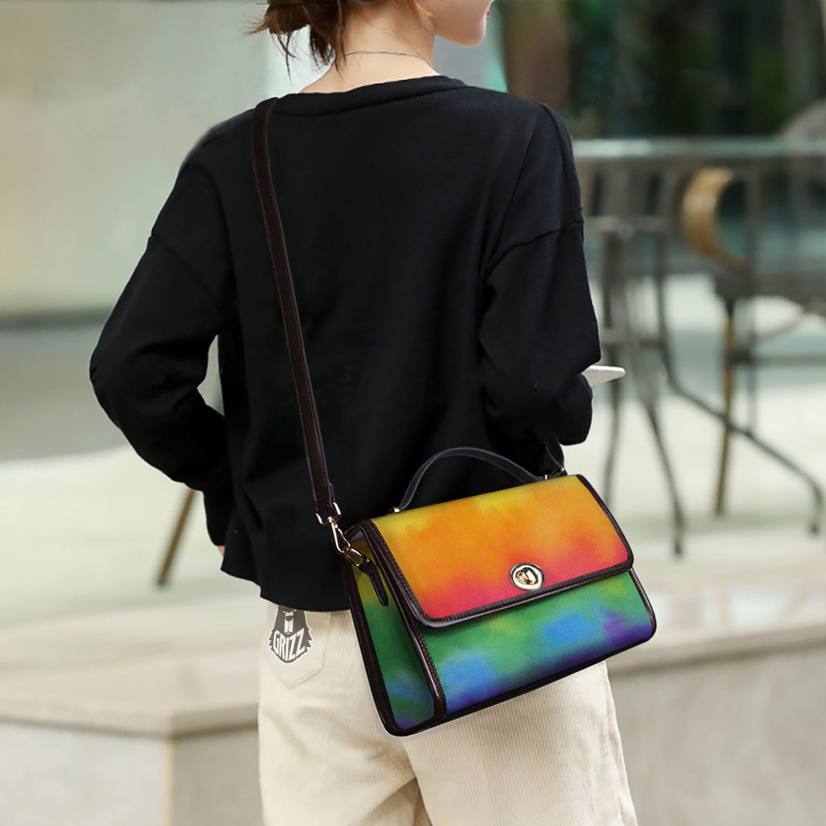 LGBT Pride Watercolor Rainbow Print Women's Satchel Bag-grizzshop