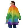 LGBT Pride Watercolor Rainbow Print Women's Sherpa Jacket-grizzshop