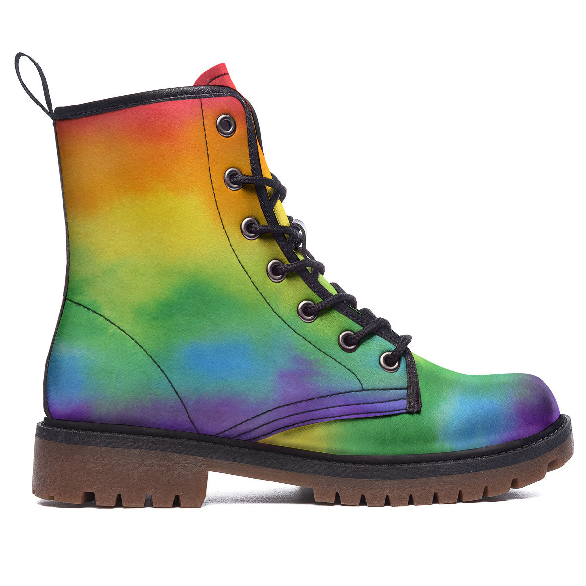 LGBT Pride Watercolor Rainbow Print Work Boots-grizzshop