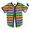 LGBT Stripes Abstract Rainbow Print Baseball Jersey-grizzshop