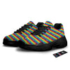 LGBT Stripes Abstract Rainbow Print Black Chunky Shoes-grizzshop