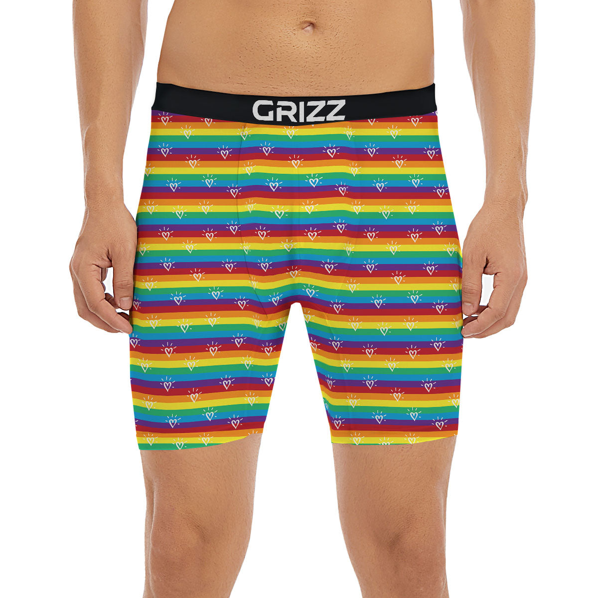 LGBT Stripes Abstract Rainbow Print Boxer Briefs-grizzshop