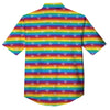 LGBT Stripes Abstract Rainbow Print Button Up Shirt-grizzshop