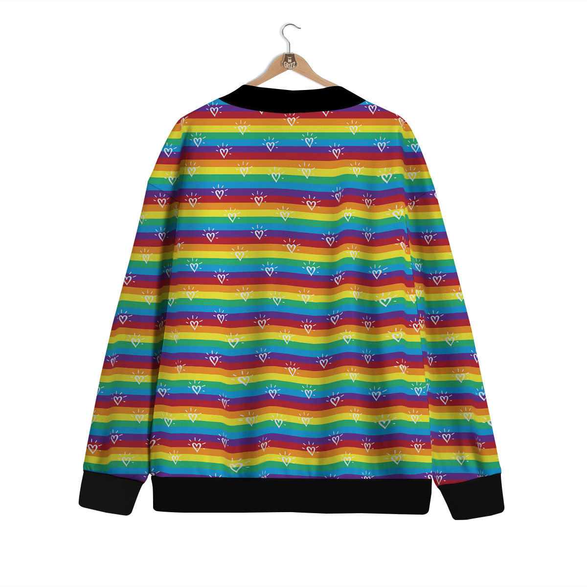 LGBT Stripes Abstract Rainbow Print Cardigan-grizzshop