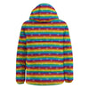 LGBT Stripes Abstract Rainbow Print Down Jacket-grizzshop