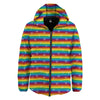 LGBT Stripes Abstract Rainbow Print Down Jacket-grizzshop