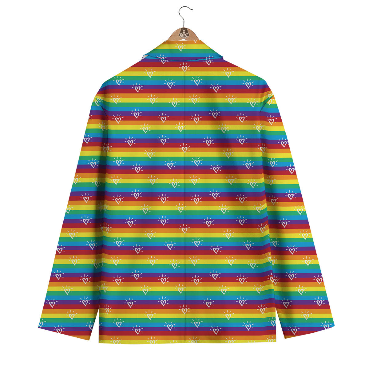 LGBT Stripes Abstract Rainbow Print Men's Blazer-grizzshop