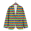 LGBT Stripes Abstract Rainbow Print Men's Blazer-grizzshop