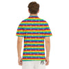 LGBT Stripes Abstract Rainbow Print Men's Golf Shirts-grizzshop