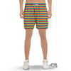 LGBT Stripes Abstract Rainbow Print Men's Gym Shorts-grizzshop