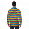 LGBT Stripes Abstract Rainbow Print Men's Long Sleeve Shirts-grizzshop