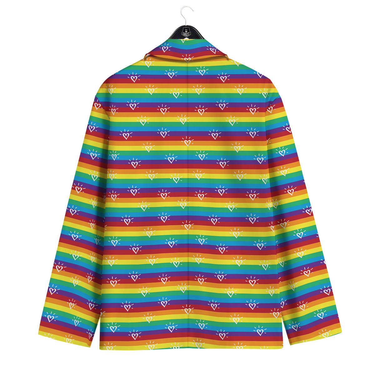 LGBT Stripes Abstract Rainbow Print Men's Sport Coat-grizzshop