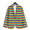 LGBT Stripes Abstract Rainbow Print Men's Sport Coat-grizzshop