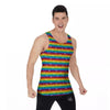 LGBT Stripes Abstract Rainbow Print Men's Tank Top-grizzshop