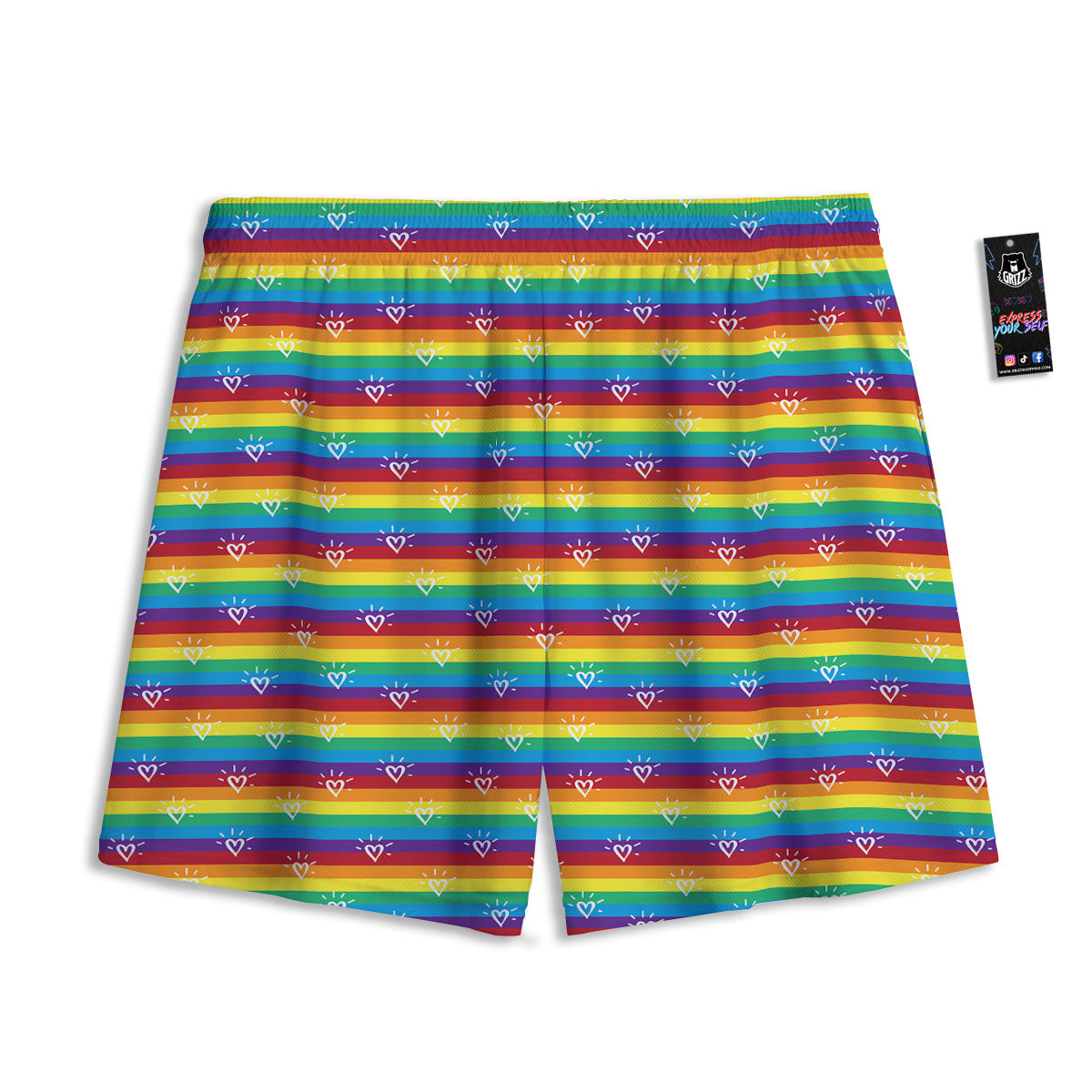 Marble Liquid Green Gold Print Mesh Shorts