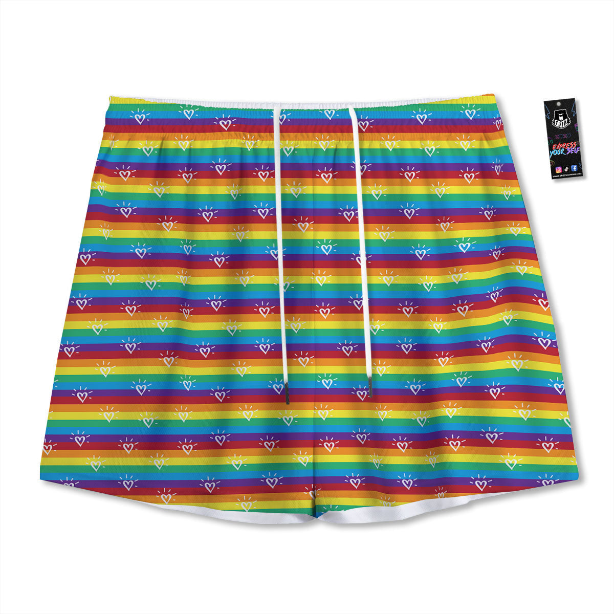 Marble Liquid Green Gold Print Mesh Shorts