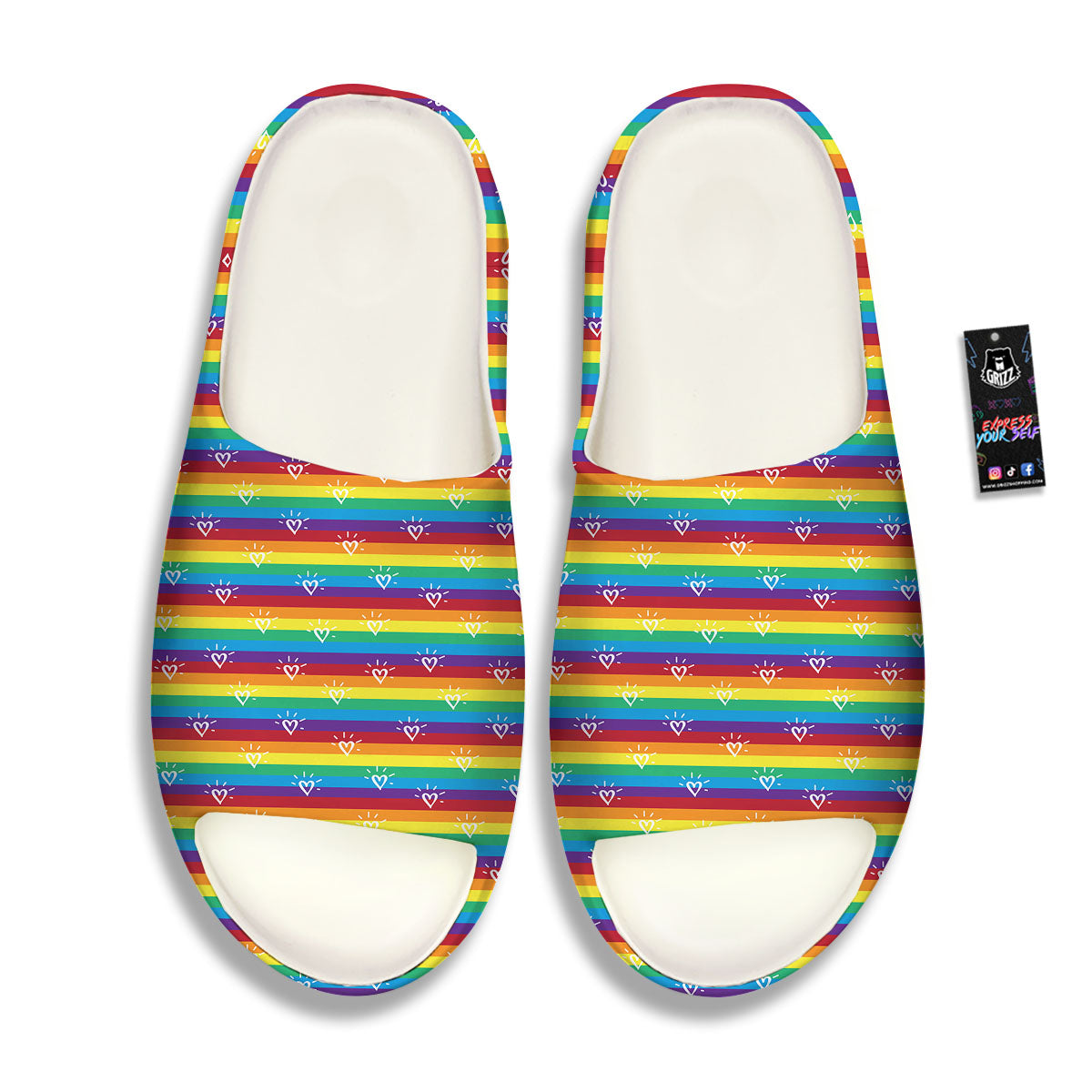 LGBT Stripes Abstract Rainbow Print Sandals-grizzshop