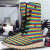 LGBT Stripes Abstract Rainbow Print Snow Boots-grizzshop