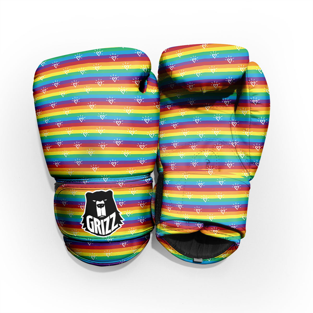 LGBT Stripes Abstract Rainbow Print Pro Boxing Glove