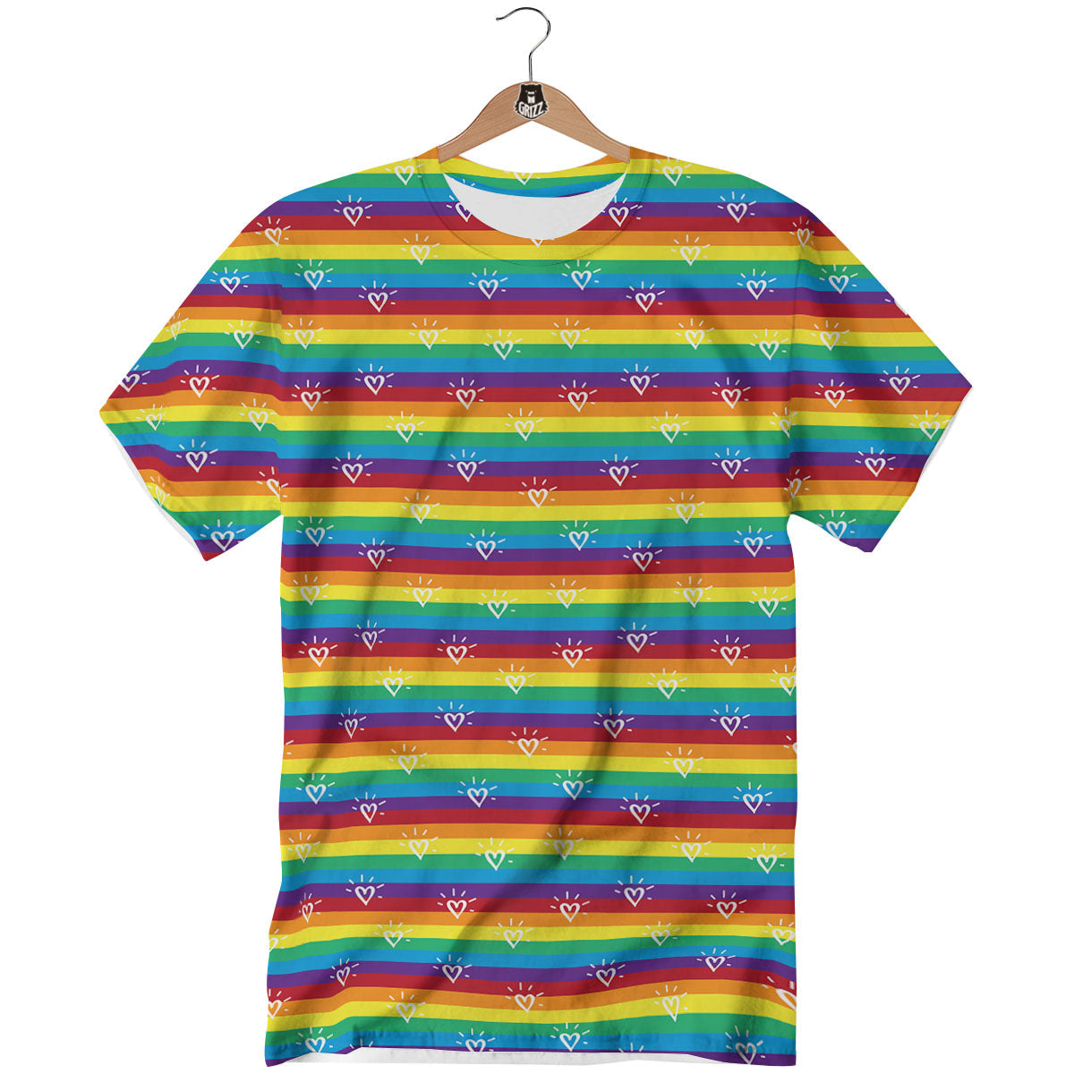 LGBT Stripes Abstract Rainbow Print T-Shirt-grizzshop