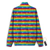 LGBT Stripes Abstract Rainbow Print Track Jacket-grizzshop