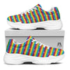 LGBT Stripes Abstract Rainbow Print White Chunky Shoes-grizzshop