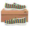 LGBT Stripes Abstract Rainbow Print White Loafers-grizzshop